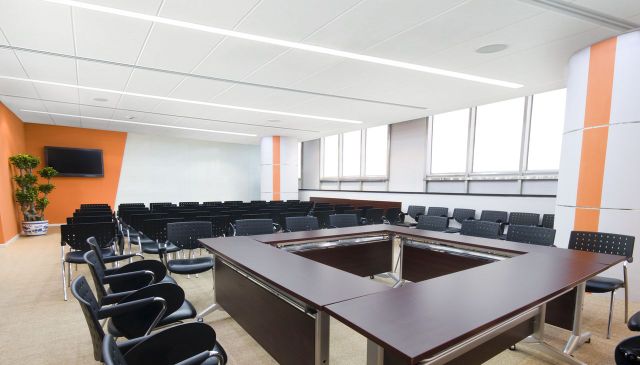 conference room with LED lighting