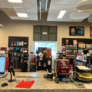 View of showroom from the customer desk