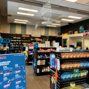 View of ceiling options on display in branch showroom