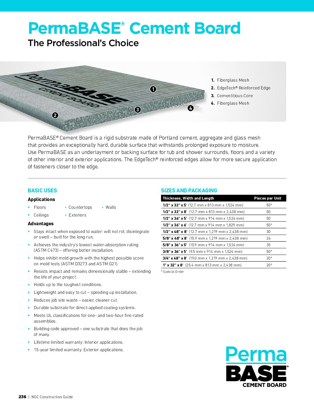 PermaBASE Cement Board NGC Construction Guide - Document Screen Grab