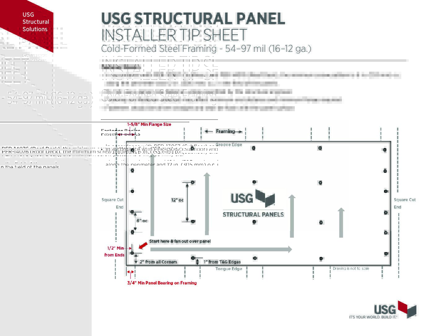 USG Structural Panel Installer Tip Sheet - Document Screen Grab