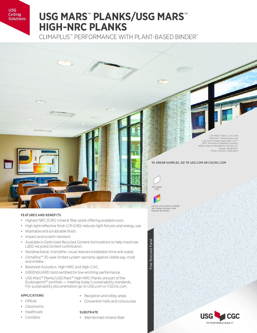 USG Securock Brand Ultralight Glass-Mat Sheathing Refular and Firecode-X Data - Document Screen Grab